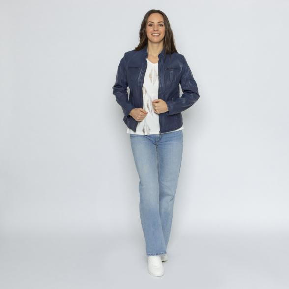 OTTO KERN Damen-Lederjacke jeansblau 40 - 113706100002 - 2 - 588px