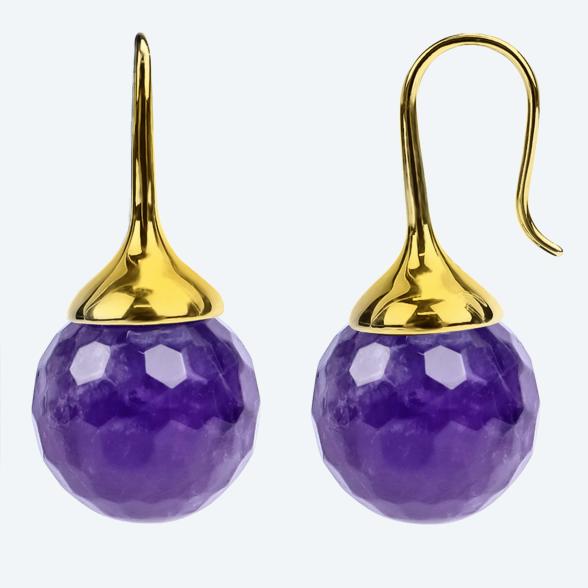 Ohrhänger 925 Sterling Silber Amethyst vergoldet - 113745600002 - 2 - 588px