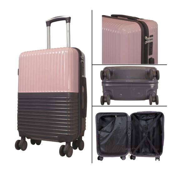 3-teiliges ABS/Polycar-Kofferset 'Riga' rosa-grau - 113823700000 - 2 - 588px