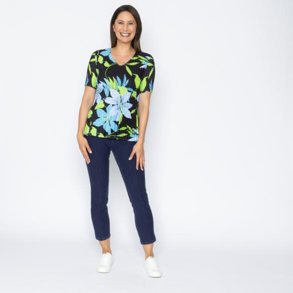 Jeannie Damen-Plissee-Shirt Blumen - 113966700000 - 2 - 588px