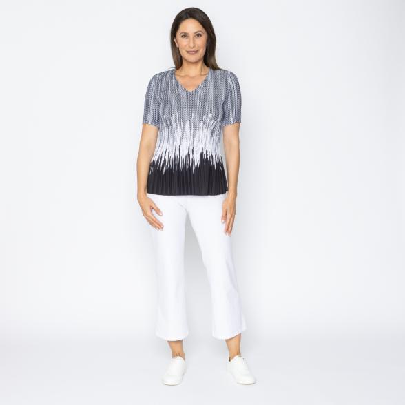 Jeannie Damen-Plissee-Shirt schwarz/weiß - 113966800000 - 2 - 588px