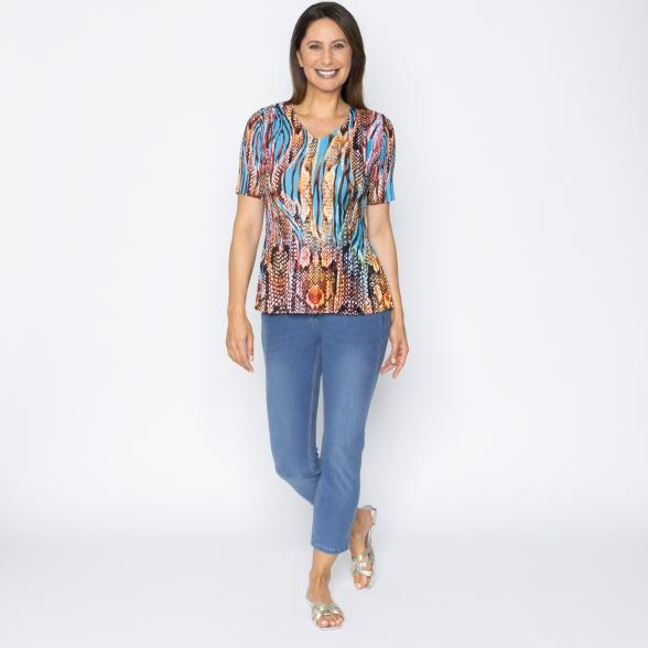 Jeannie Damen-Plissee Shirt Snake Bunt - 113968700000 - 2 - 588px