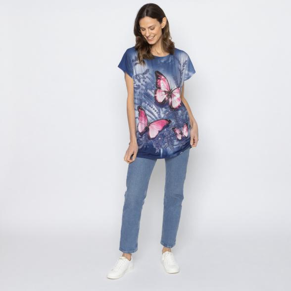 FASHION NEWS Damen-Shirt Butterfly blau M/L - 38-42 - 113979000001 - 2 - 588px