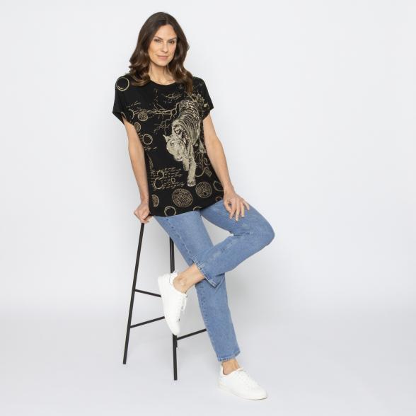 FASHION NEWS Damen-Shirt Tiger schwarz M/L - 38-42 - 113980000001 - 2 - 588px