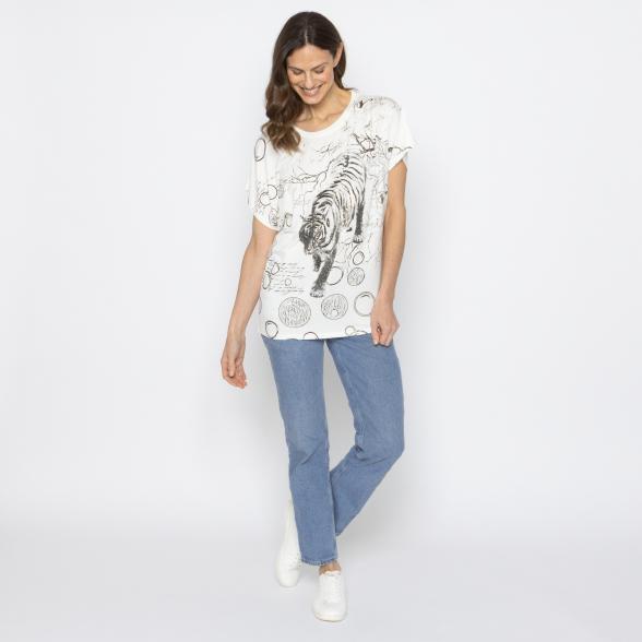 FASHION NEWS Damen-Shirt Tiger weiß M/L - 38-42 - 113980100001 - 2 - 588px