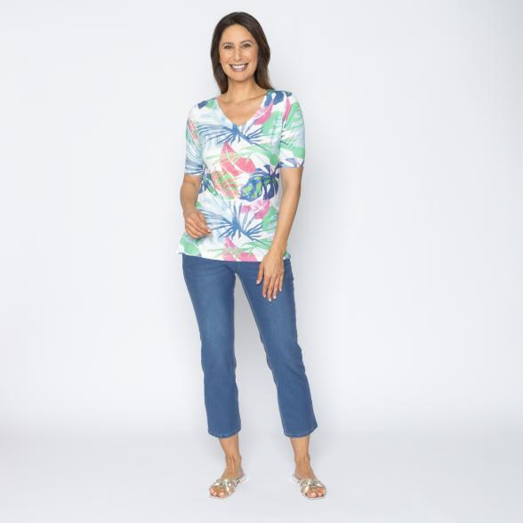 BRILLIANTSHIRTS Damen-Shirt Palmenblätter 36/38 - 113983900001 - 2 - 588px