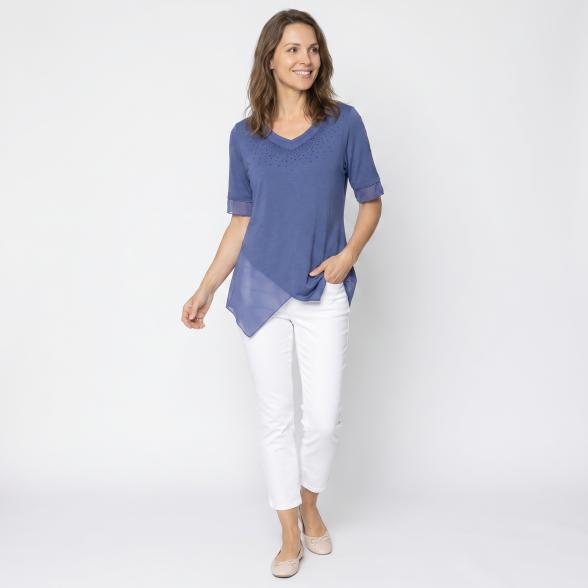 BRILLIANTSHIRTS Damen-Longshirt Uni Strass 36/38 - 113988600001 - 2 - 588px
