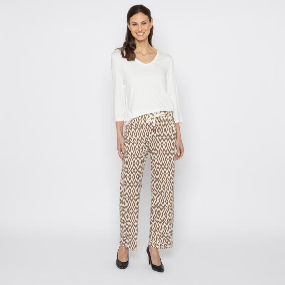 FASHION NEWS Damen-Hose Grafik braun/weiß M/L - 38/40 - 114018300001 - 2 - 588px