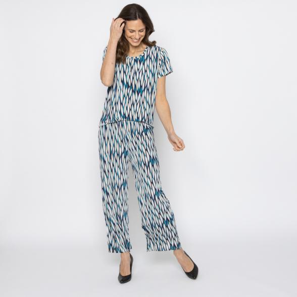 FASHION NEWS Damen-Hose Blätter türkis/multicolor M/L - 38/40 - 114019700001 - 2 - 588px