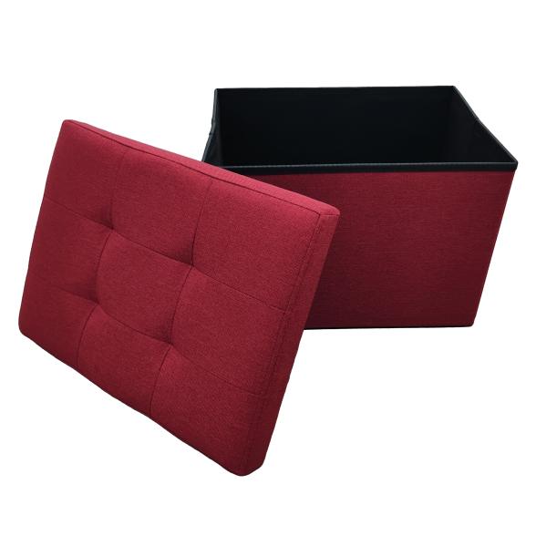 Sitzhocker Leinenoptik faltbar, rot - 114022100000 - 2 - 588px
