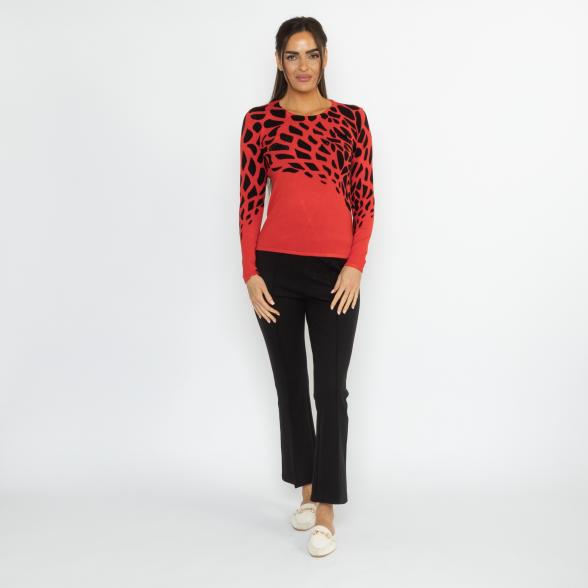 MILANO Design Damen-Pullover rot/schwarz 36/38 - 114094900001 - 2 - 588px