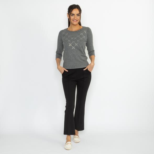 MILANO Design Damen-Pullover grau meliert 36/38 - 114095600001 - 2 - 588px