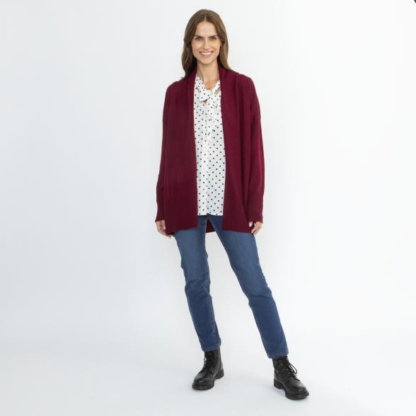 100% KASCHMIR Jacke Schalkragen bordeaux 34/36 - 114107100001 - 2 - 588px