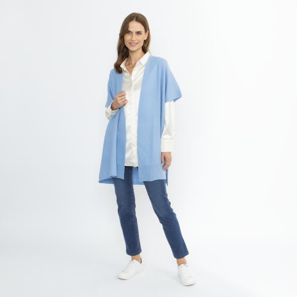 100% KASCHMIR Jacke Poncho-Style hellblau 34/36 - 114107500001 - 2 - 588px