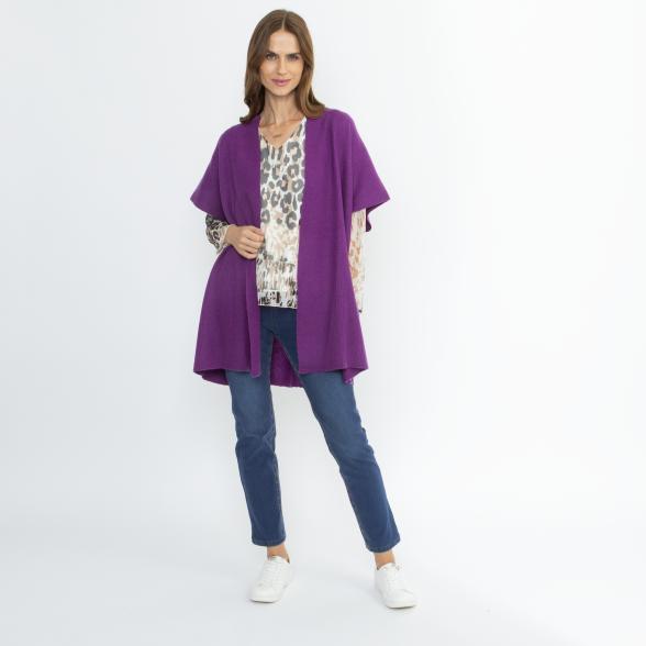 100% KASCHMIR Jacke Poncho-Style violett 50/52 - 114107600005 - 2 - 588px