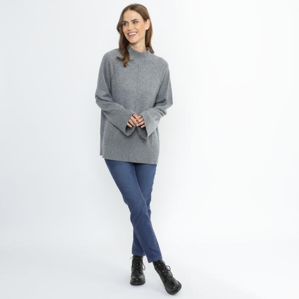 100% KASCHMIR Pullover grau melange 50/52 - 114109400005 - 2 - 588px