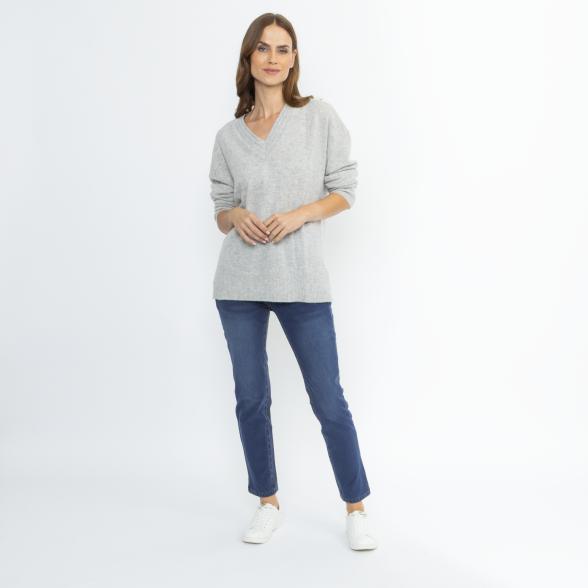 100% KASCHMIR Pullover hellgrau melange 50/52 - 114109900005 - 2 - 588px