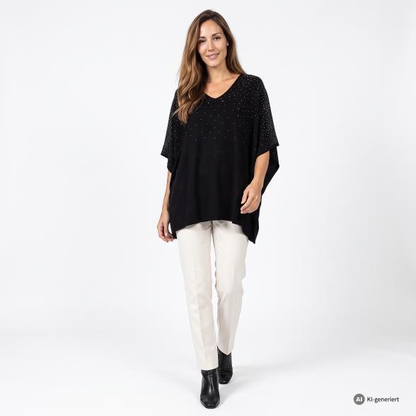 KERNIG by Sarah Kern Strickponcho Strass schwarz 36-42 - 114150500001 - 2 - 588px