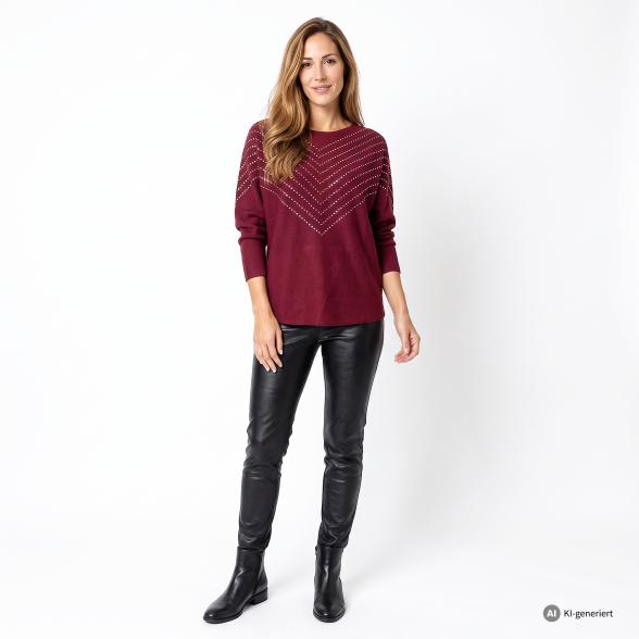 Kernig by Sarah Kern Pullover Nieten burgundy 48/50 - 114231700004 - 2 - 588px