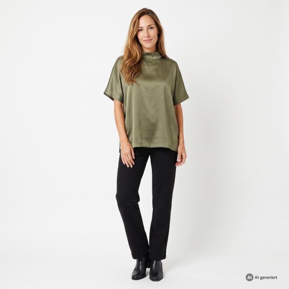 TRENDS by J. Leibfried Satinbluse mit Kragen oliv 36/38 - 114249100001 - 2 - 588px
