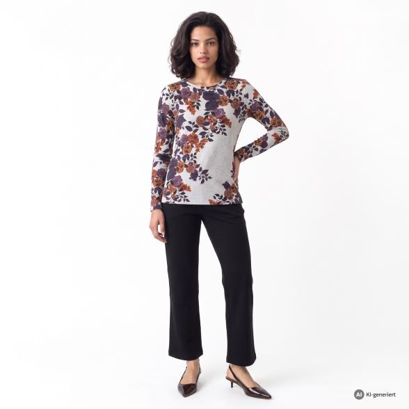 CHRISTIAN MATERNE Damen-Shirt Blumenranken multi 52/54 - 114256700005 - 2 - 588px