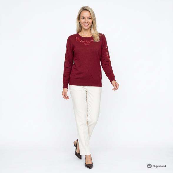 CHRISTIAN MATERNE Damen-Pullover Spitze dunkelrot 48/50 - 114257300004 - 2 - 588px