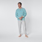 wäschepur 2er Set Herren Schlafanzug grau/türkis - 107469600000 - 2 - 140px