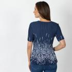 Jeannie Damen-Plissee-Shirt marine/weiß - 112338800000 - 2 - 140px