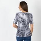Jeannie Damen-Plissee-Shirt schwarz/weiß - 112338900000 - 2 - 140px