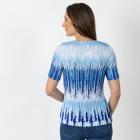 Jeannie Damen-Plissee-Shirt blau-gemustert - 112341100000 - 2 - 140px