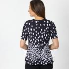 Jeannie Damen-Plissee-Shirt schwarz/weiß - 112342800000 - 2 - 140px