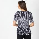 Jeannie Damen-Plissee-Shirt schwarz/weiß - 112342900000 - 2 - 140px