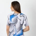 Jeannie Damen-Plissee-Shirt schwarz/weiß/blau - 112344400000 - 2 - 140px