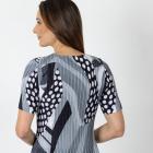 Jeannie Damen-Plissee-Shirt schwarz/weiß/grau - 112344500000 - 2 - 140px