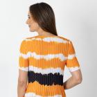 Jeannie Damen-Plissee-Shirt orange/schwarz/weiß - 112345100000 - 2 - 140px