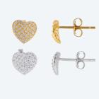 SET: 2-teilig Herz-Ohrstecker 925 Silber Zirkonia - 113703900000 - 2 - 140px