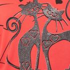 FASHION NEWS Damen-Shirt Katze rot M/L - 38-42 - 113980200001 - 2 - 140px