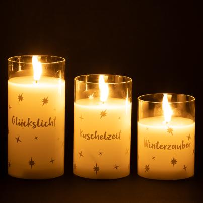 LED-Kerzenset Winter 3tlg.