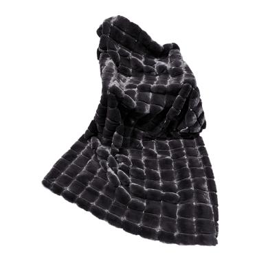 Felldecke Deluxe Karos 150x200cm braun