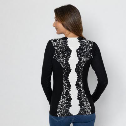 MILANO Design Pullover schwarz/ weiß