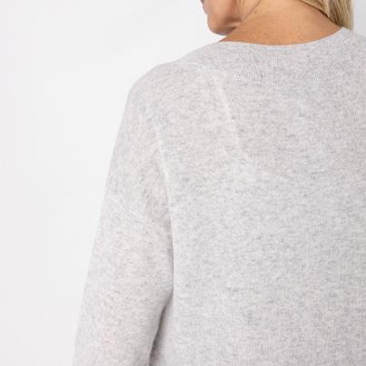 100% KASCHMIR Pullover, Rundhals, hellgrau