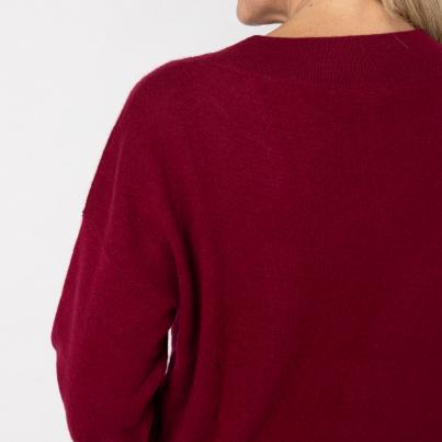 100% KASCHMIR Pullover, Rundhals, weinrot