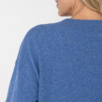 100% KASCHMIR Pullover, Rundhals, blau