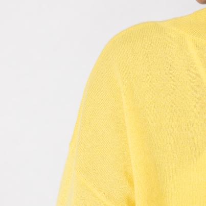 100% KASCHMIR Pullover, Rundhals, zitrone
