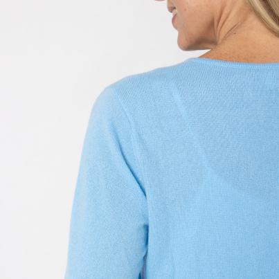 100% KASCHMIR Pullover, V-Ausschnitt, hellblau