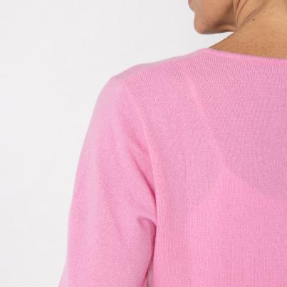 100% KASCHMIR Pullover, V-Ausschnitt, rosa