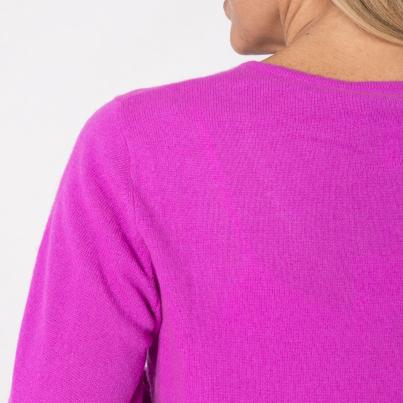 100% KASCHMIR Pullover, V-Ausschnitt, magenta
