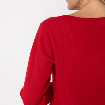 100% KASCHMIR Pullover, V-Ausschnitt, kirsche