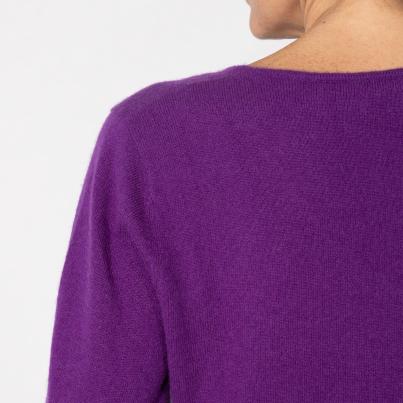 100% KASCHMIR Pullover, V-Ausschnitt, violett