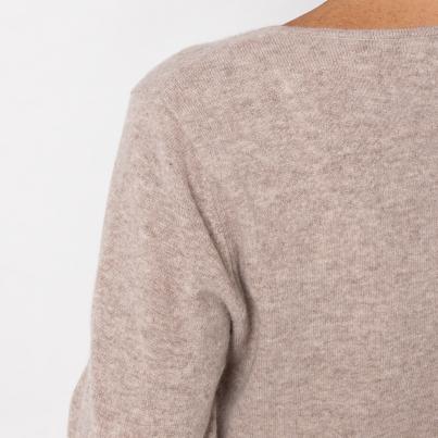 100% KASCHMIR Pullover, V-Ausschnitt, biskuit